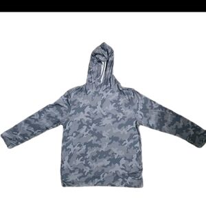 PGA TOUR Boys XL (18-20) Sun Protection Performance Hoodie Grey Camo EUC